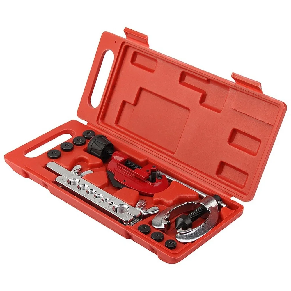 10Pc Pipe Flaring Kit Brake Fuel Tube Repair Flare Kit With Cutter Bending Tool Set 7Dies CT-2029