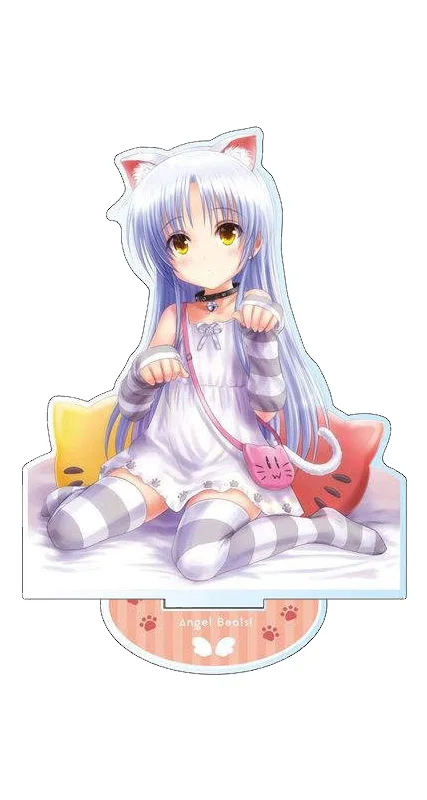 Loen Anime Peripheral Store Angel Beats! Nekomimi! Nekomimi! Magical Girl! Ver Acrylic Stand Desktop Decor Fans Gifts About 15cm