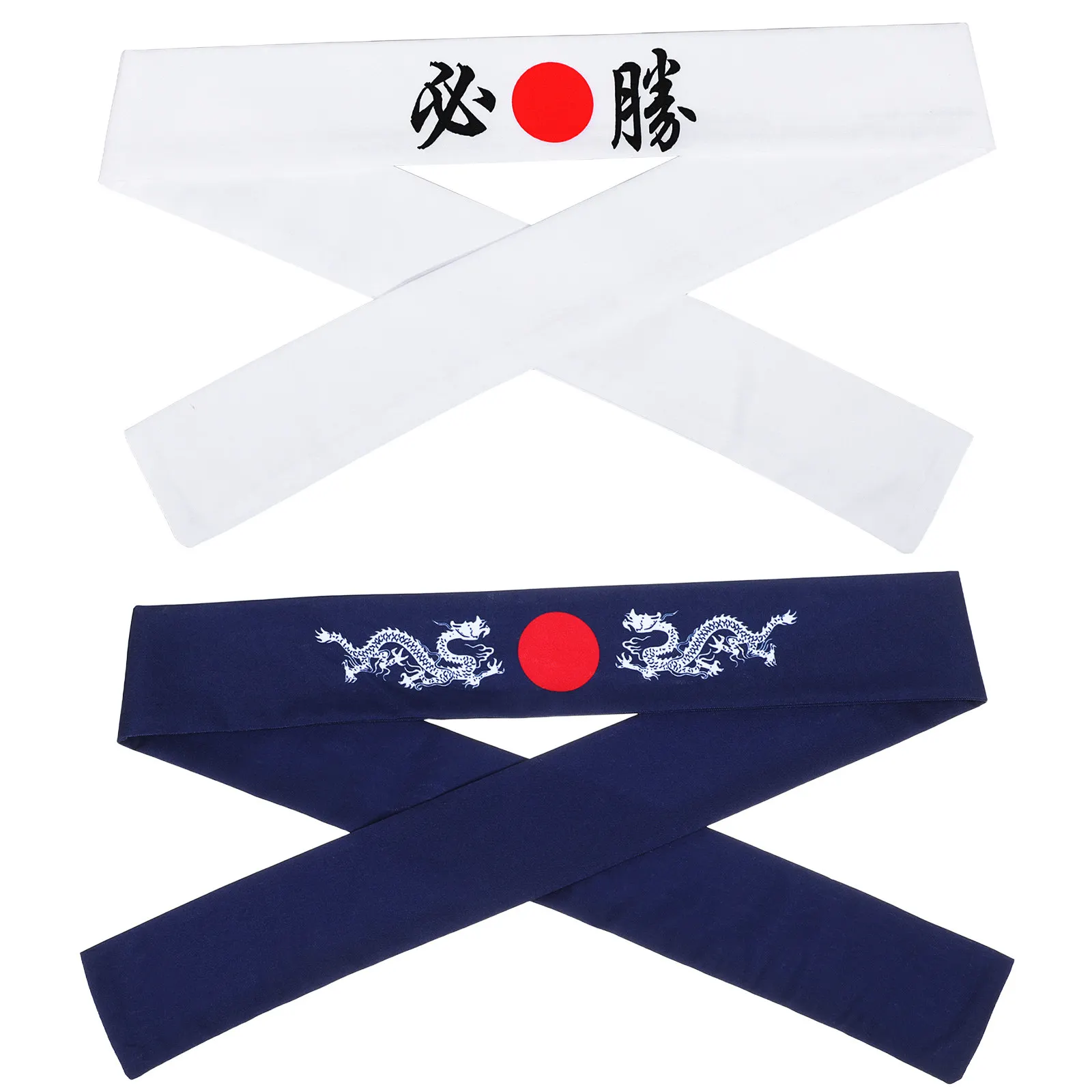 

2Pcs Bushido Headband Japanese Style Cotton Soft Tie Headbands 39 Inches Long Unisex Sports Workout Karate Running Fitness Yoga