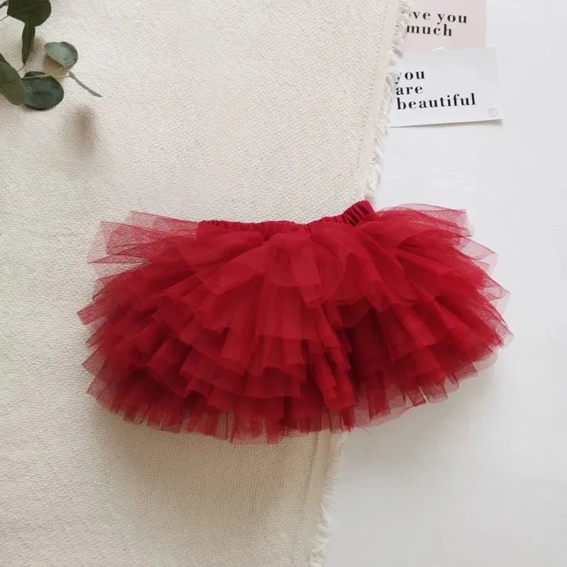 1-8Years Toddler Baby tutu Skirts for Girls Cute Soft Mesh Layered Skirts 2 3 4 5 6 7