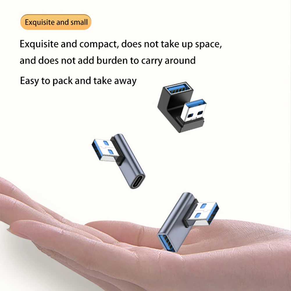 USB C To Usb 3.0 5V 3A Connector Adapter High-speed Transmission OTG 10Gbps Type-C To USB Male Female Connectors Turn Angle