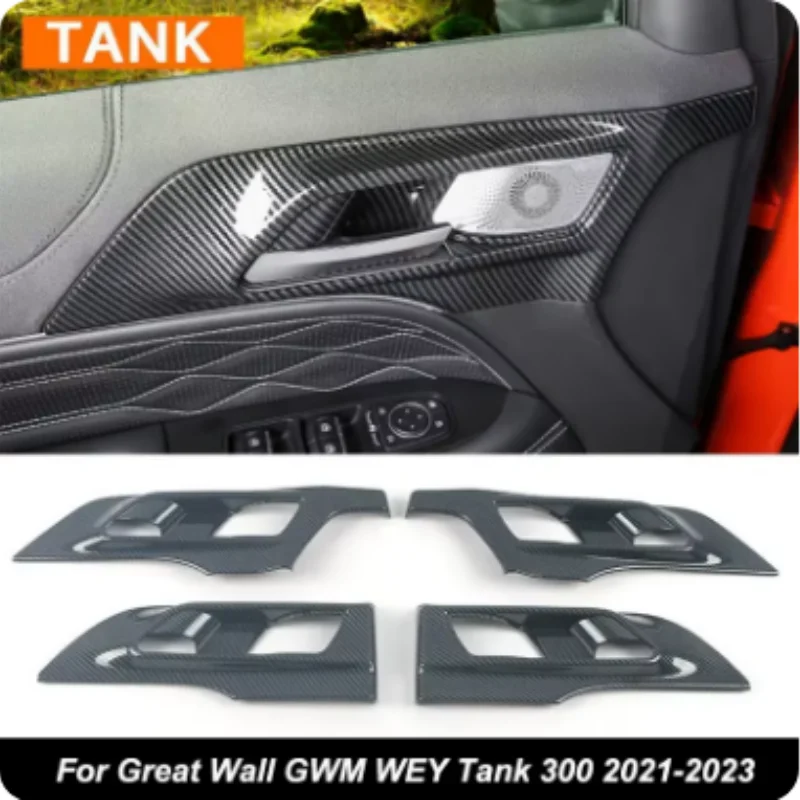 

Car Door Inner door bowl handle Armrest Window Trim Glass Lift Switch Garnish Cover For GWM Great Wall Tank 300 2021-2024 4 pcs