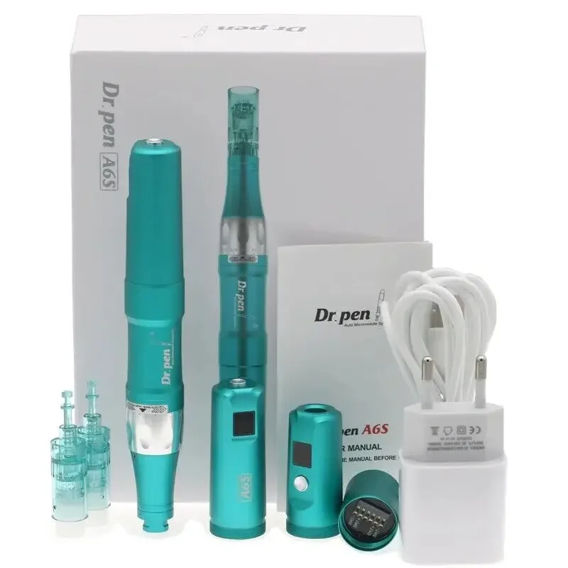 Dr Pen-Ultima A6S Microneedling Pen, Caneta Auto Elétrica Sem Fio, Caneta Derma, Ferramenta de Beleza de Cuidados com a Pele, 32Pcs Cartuchos