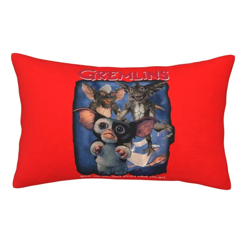 Custom Gremlinse Mogwai Nordic Throw Pillow Cover 80s Movie Gizmo Monster Pillowcases Rectangle