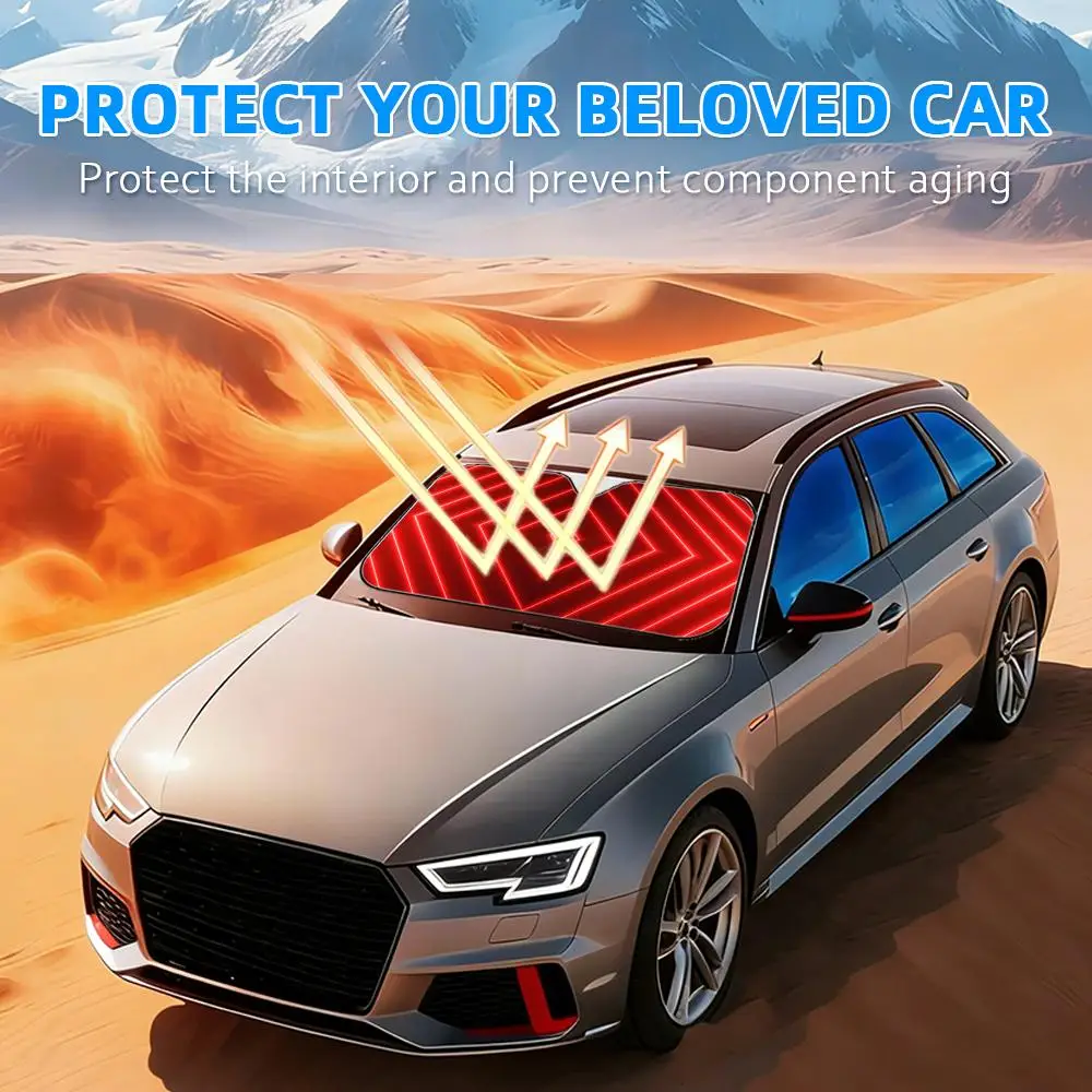 Illuminated line pattern Sun Visor Foldable Universal Car Windshield Sun Shade UV Protection Heat Insulation Foldable Cover