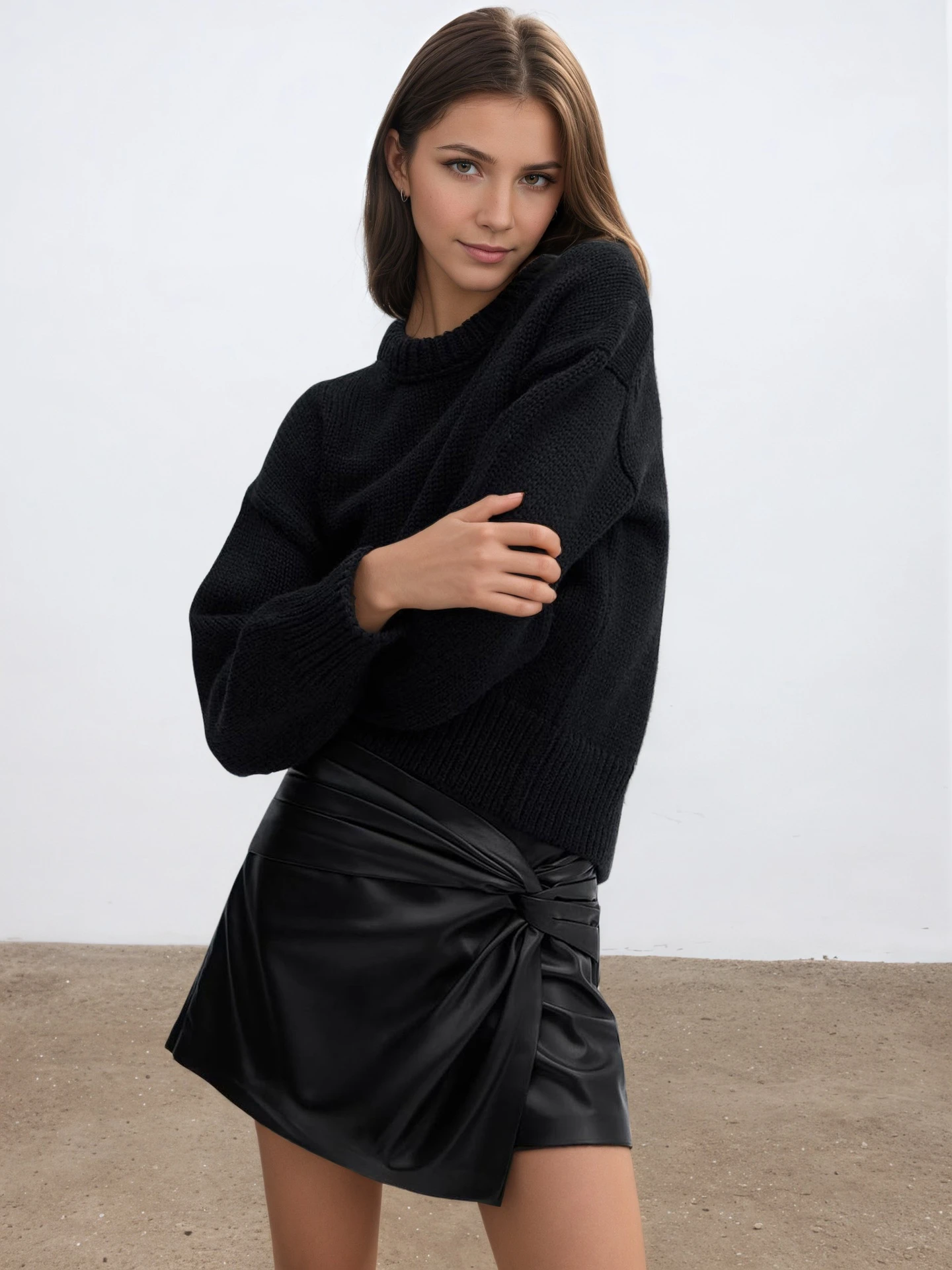 

Модная повседневная плиссированная юбка из искусственной кожи с высокой талией, женская складная юбка с высокой талией для повседневного использования