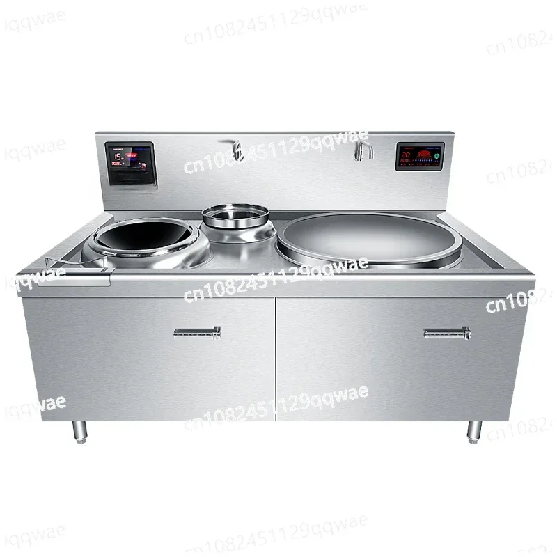 

Double Head Induction Cooker 15KW Large Stew Pot with One Large and One Small Double Head Concave Shape, High Power of 20/30kw