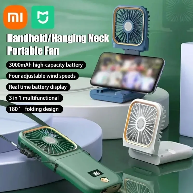 Xiaomi MIJIA Portable Hanging Neck Fan Handheld USB Charging 3000mAh Folding Desktop Air Cooling Smart RC Power Supply Fan