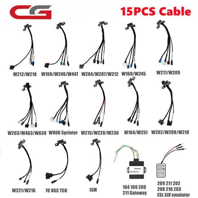 

100% Origional EIS ELV 7G+ISM+MB ESL Test Cables for Mercedes for Benz Works together with VVDI MB BGA TOOL+Gateway Emulator