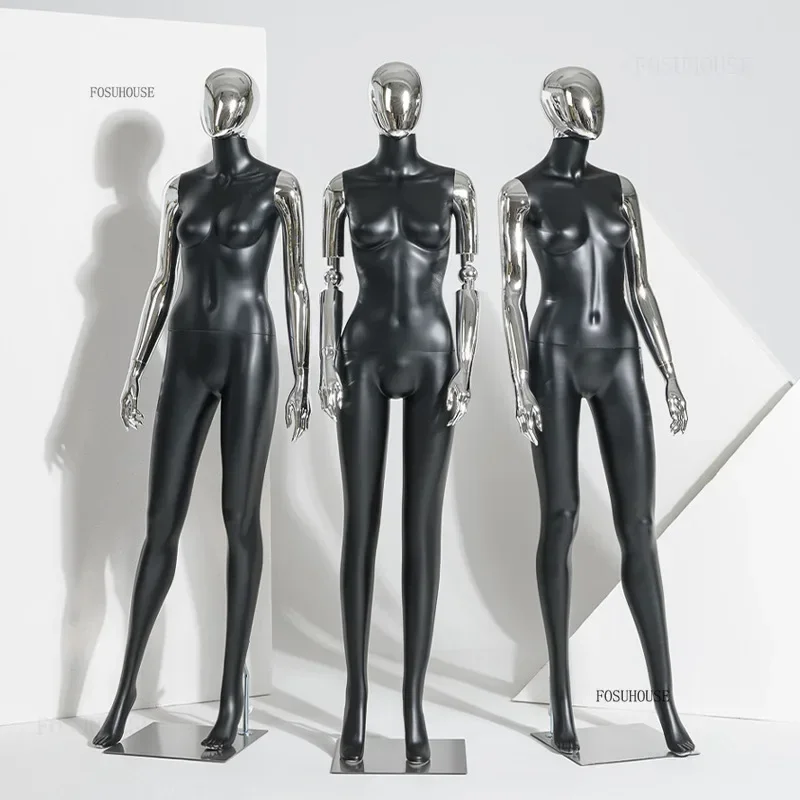 Modern Standing Mannequin for Window Display Black Full Body Display Mannequin Simple Fashion Commercial Mannequins for Clothing