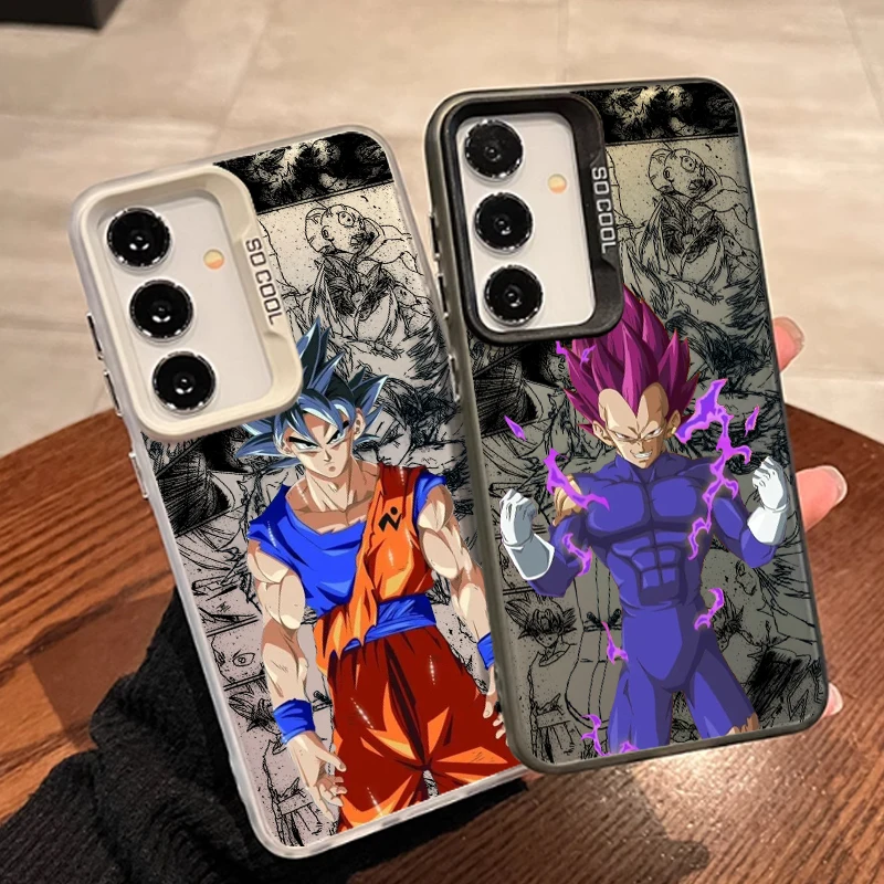 Art D-Dragon Ball Vegeta Goku For Samsung Galaxy S24 S23 S22 S21 S20 Note 20 Ultra Plus FE 5G Colorful Silver Cover Phone Case