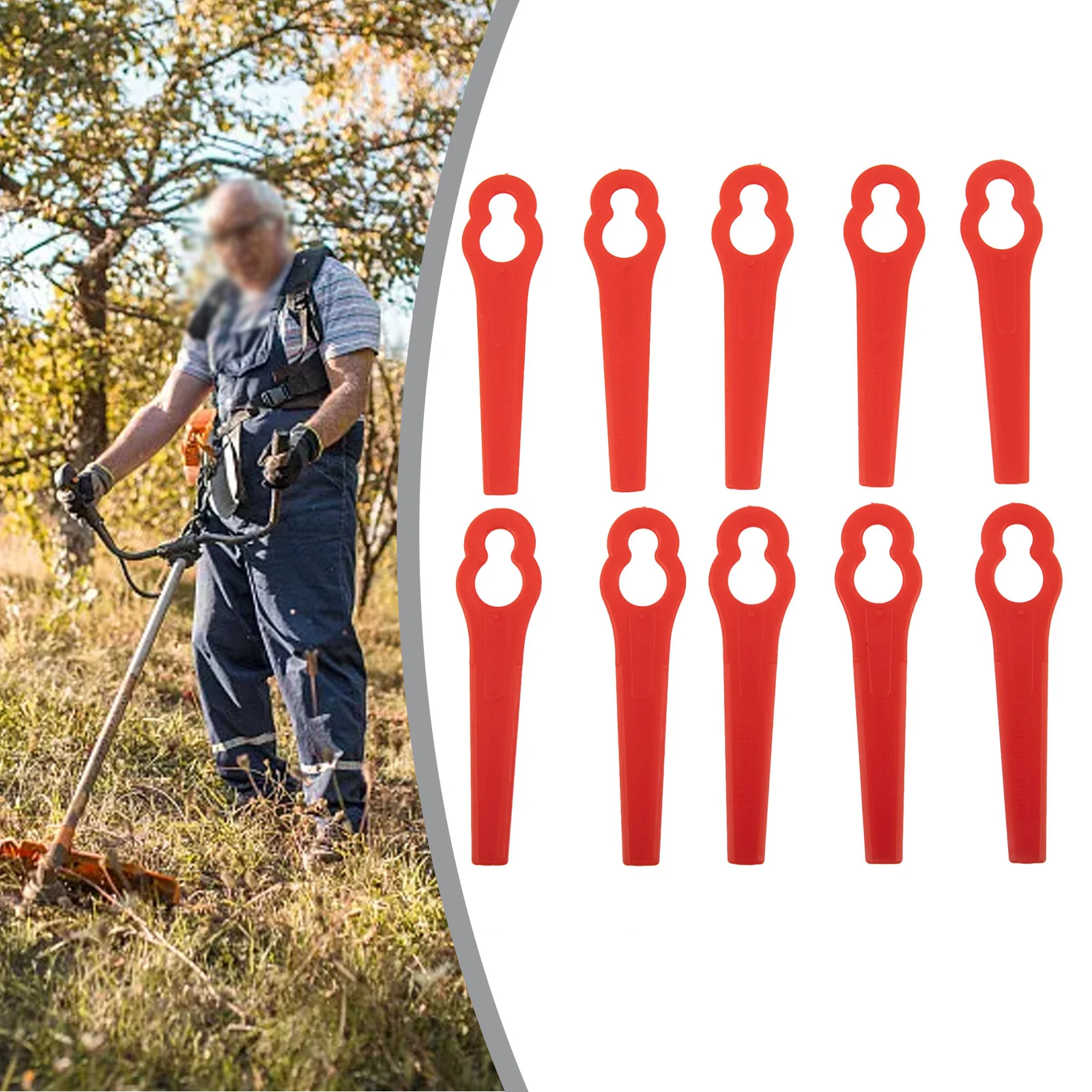 부품 잔디 트리머 블레이드 유연한 고품질 무취 플라스틱 10개 Einhell GC-CT 18/24 Li용 교체품