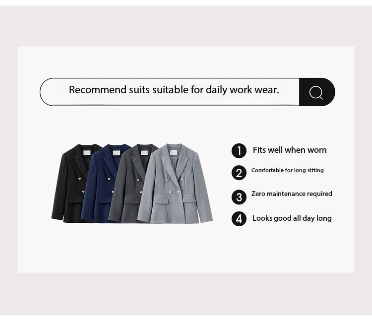 SENTUBILA ‌ Damenblazer ‌ Slim Fit Mäntel Herbst 2026 Damen Bürokleidung ‌ Langarm ‌ Jacke ‌ Damen-Formelle Kleidung 153XA1646 – Detail 11