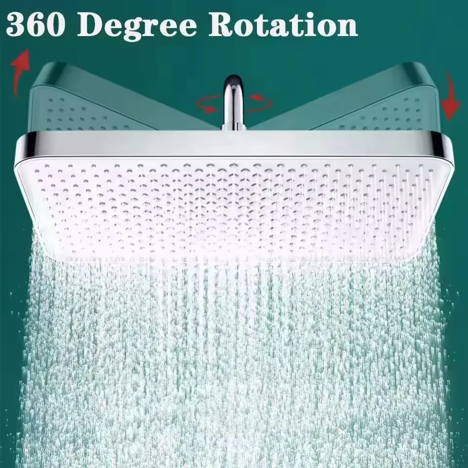 New 32cm Big Panel Large Flow Ceiling Mounted Shower Head Supercharge Overhead Rainfall Shower Head High Pressure Top Spray