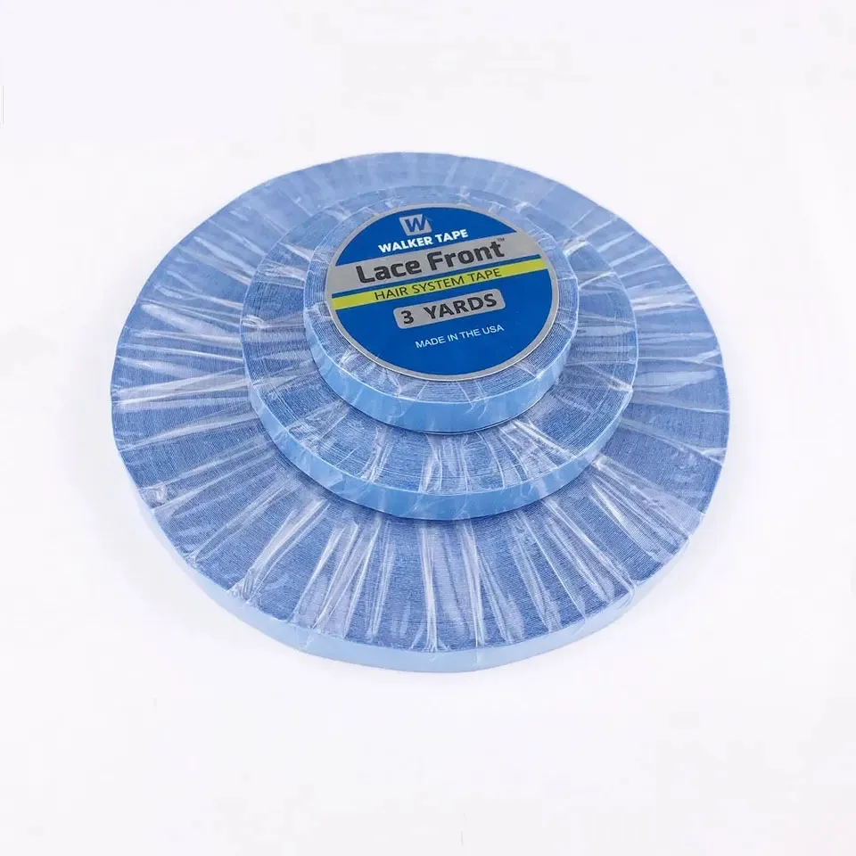 1 لفة شريط أزرق فائق الشعر شريط لاصق على الوجهين لتطويل الشعر/شعر مستعار دانتيل/شعر مستعار 3 ياردات/12 ياردة/36 ياردة