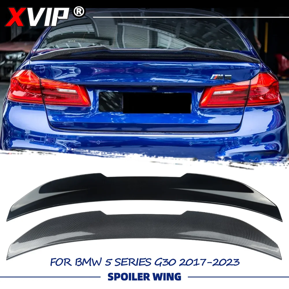 

XVIP Glossy Black Glossy Carbon Fiber Look PSM Style Rear Spoiler Wing For BMW 5 Series 2017-2023 G30 4-Door Sedan M5 F90