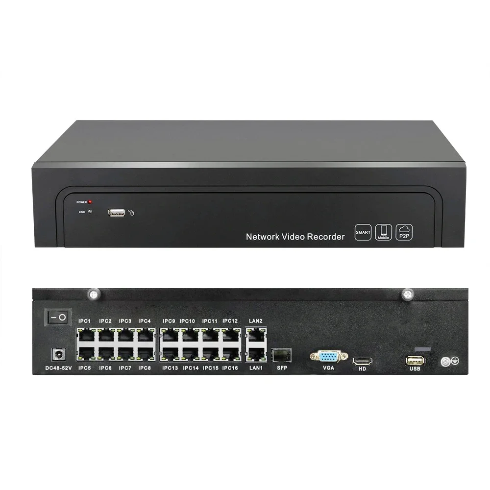 On---vif Standard H.265+/H.264 2 SATA 32CH 5MP/16CH Registratore di rete 4K a basso costo con analisi audio POE 16 canali NVR 4K