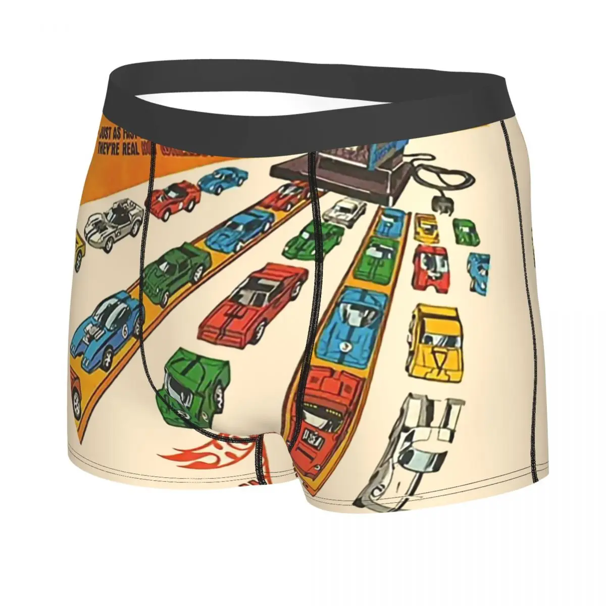 Custom Hot Wheels Factory Boxer Shorts Men 3D Print Male Stretch Cartoon Sport Car Underwear Panties Briefs