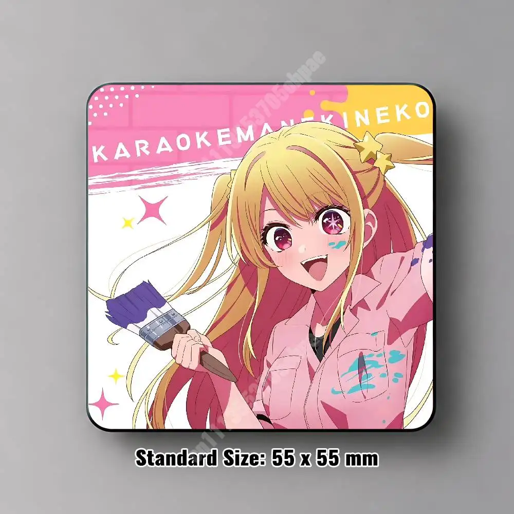 Ruby Aqua Hoshino Oshi-no-Ko Magnetic Sticker Reflective Fridge Decal for Metal Surfaces Magnet Sign