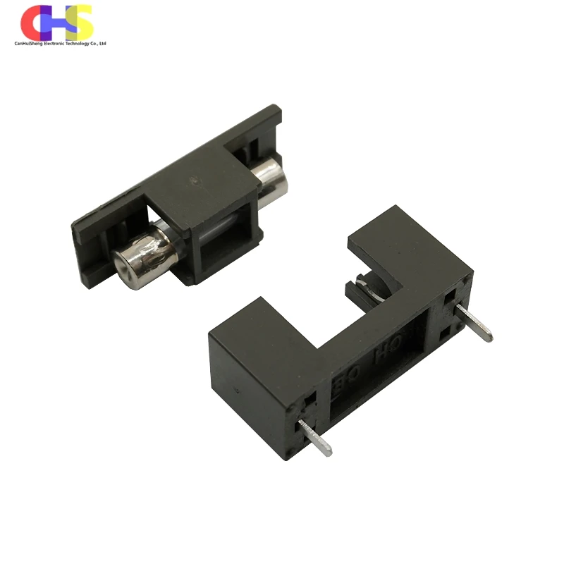 5-20pcs Grey 5x20mm Fuse Holder With 5*20mm 0.2A 0.5A 1A 2A 3A 4A 5A 6A 7A 8A 10A 250V Glass Tube Fuse For PCB Panel Mounting