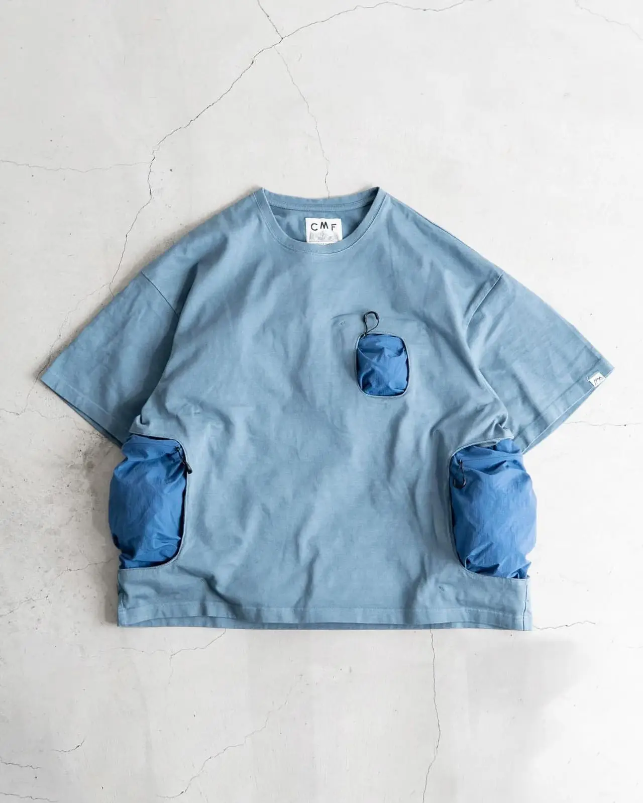 

Футболка CMF Outdoor Garment с коротким рукавом и большими карманами, свободного кроя, в японском стиле, с круглым вырезом, для молодежи, летняя мода