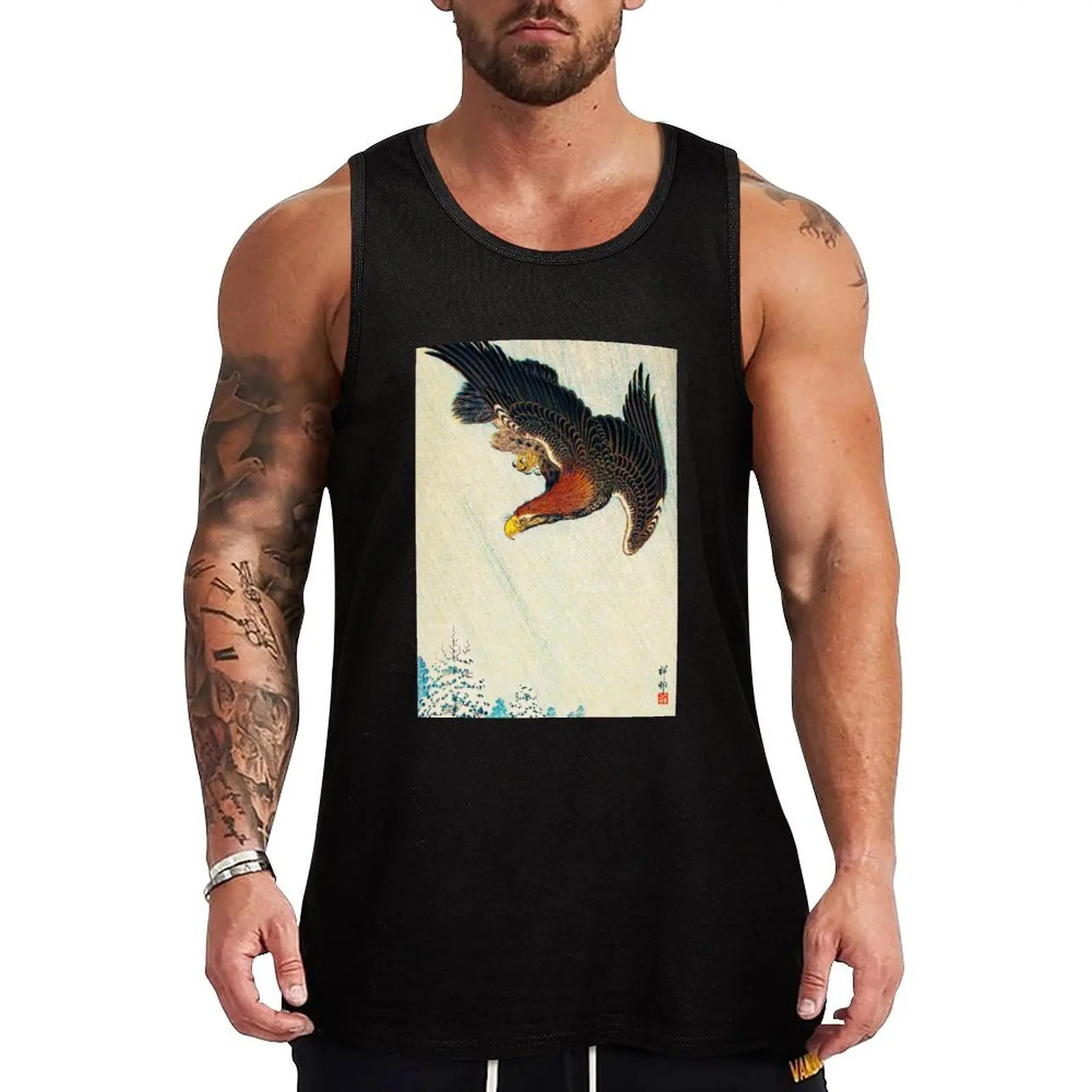 Eagle Flying in Snow (1933) by Ohara Koson Tank Top Performance Stretch Tank Top Athletic Workout Wear