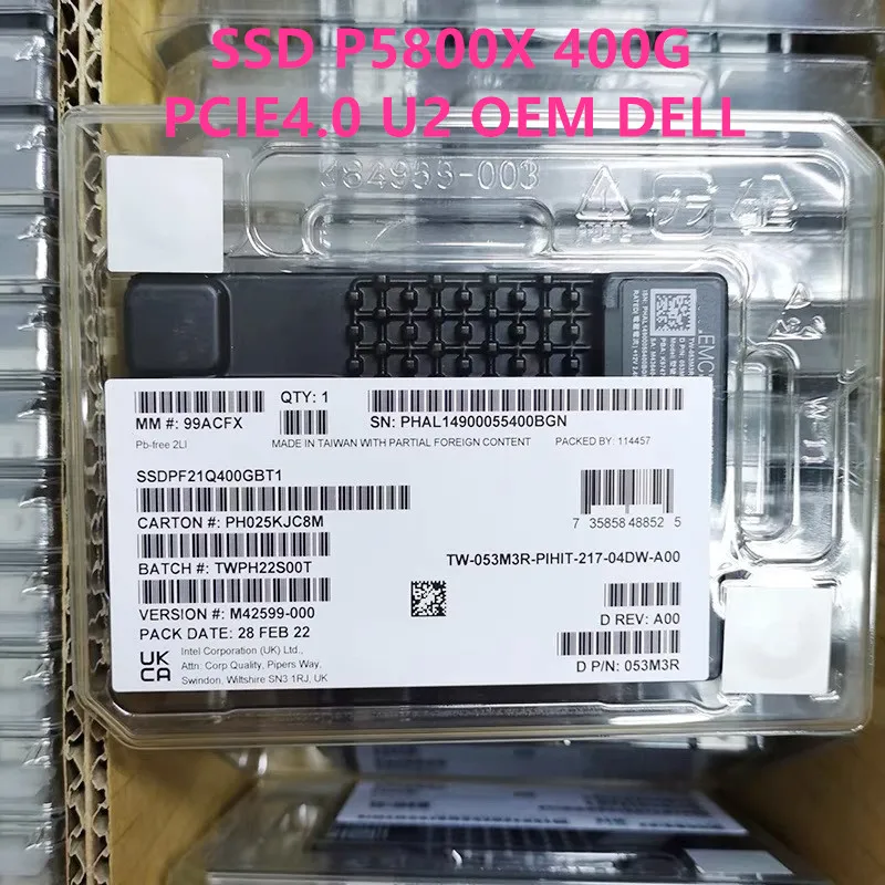 

New Original For Intel Aoteng SSD P5800X 400G PCIE4.0 U2 OEM Dell version enterprise solid state drive server