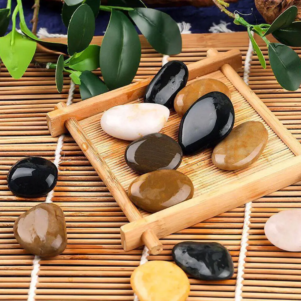 3Packs Eco-Friendly Smooth Round Pebbles for Aquariums Indoor Plants Succulents Vases Landscaping Gardens Walkways Water