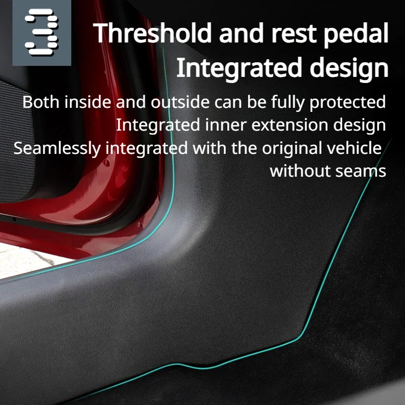 Voor Achterdeur Dorpelpad Voor Tesla Model 3 + Welkom Pedaal Drempel Strip Centrale Bedieningszij Beschermers Nieuw Model 3 Hoogland 2024