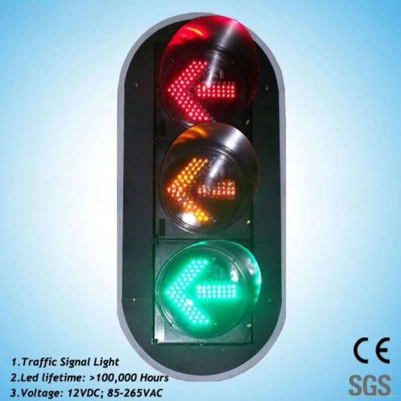 Waterproof 300mm led directional traffic light with 3 arrows