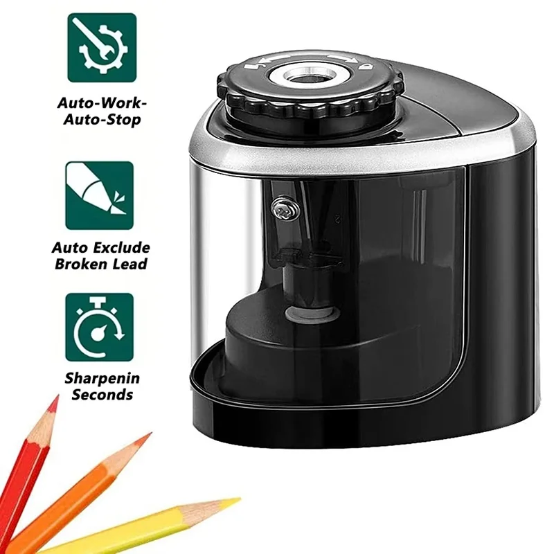 Automatic Pencil Sharpener Desktop Electric Sharpener 6mm-8mm Portable Cutter For Students School Classroom Office Supply Tools
