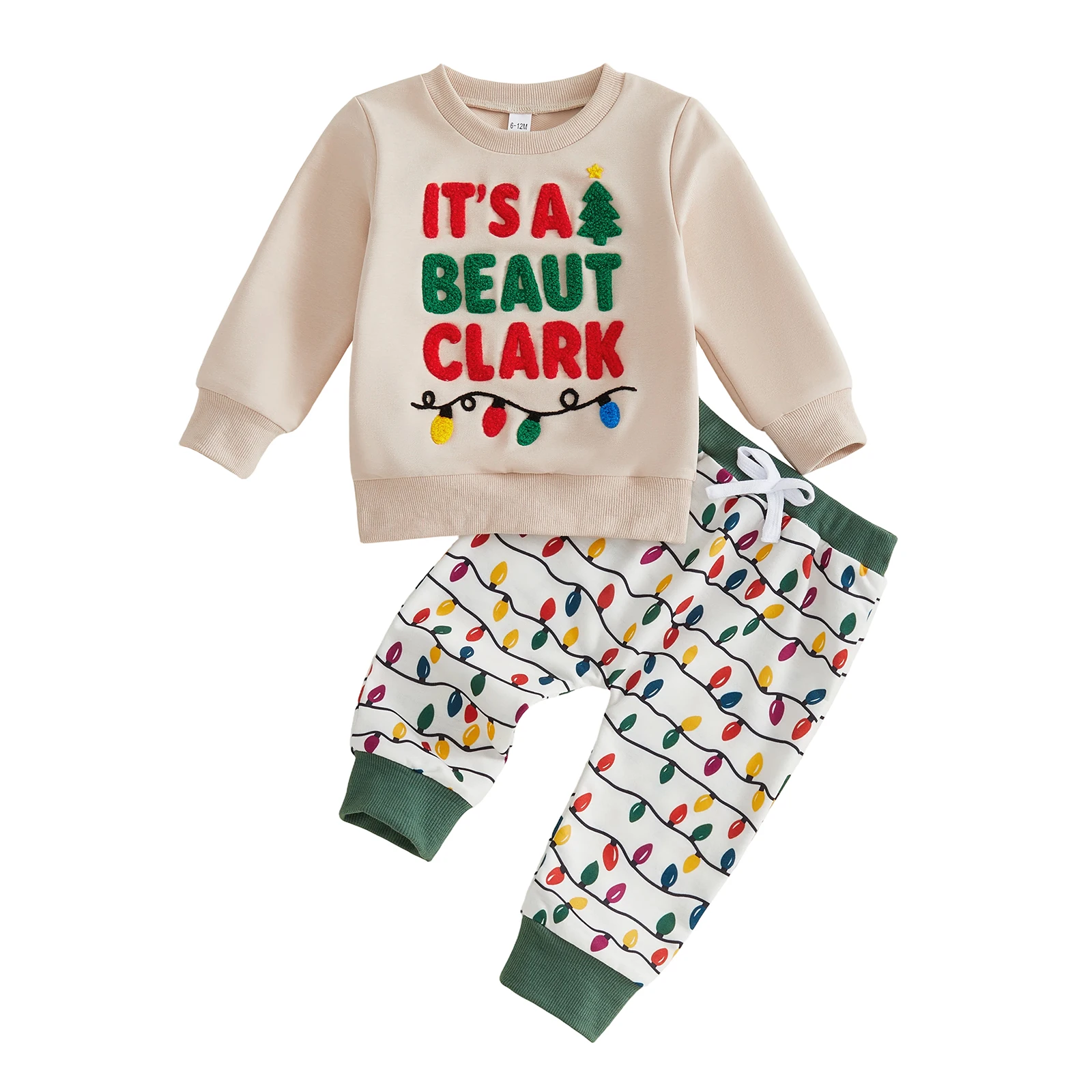 Toddler Boy Christmas Outfit Long Sleeve Pullover Sweatshirt Jogger Pants