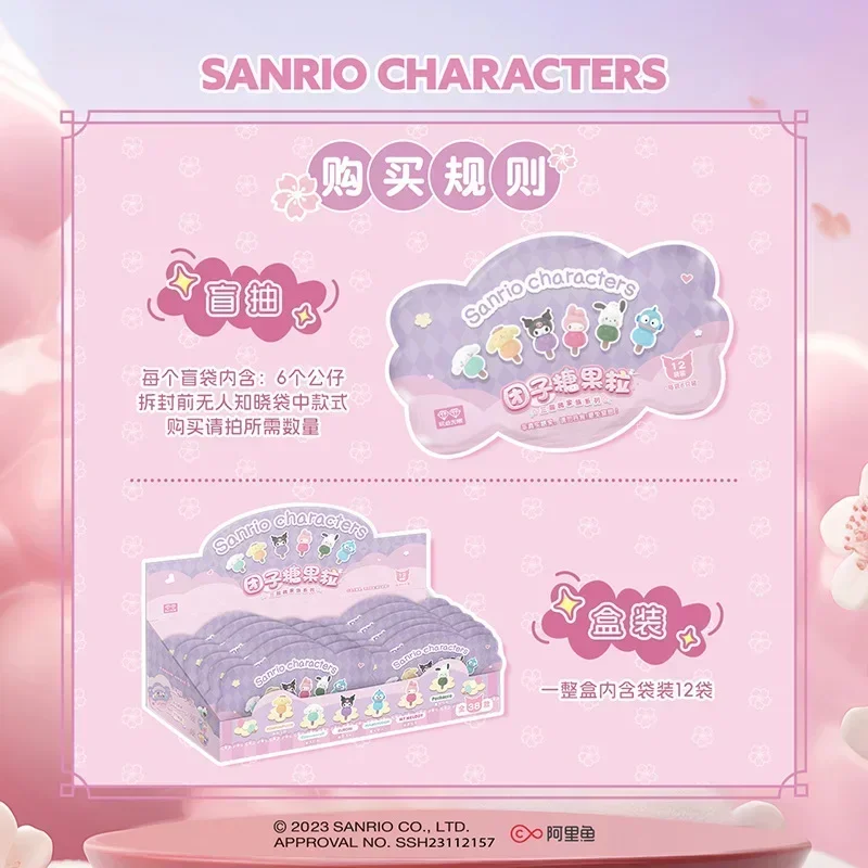 Echte Sanrio Karakters Dango Candy Granules Serie Blinde Doos Kuromi Mijn Melodie Pompompurin Anime Beeldjes Desktop Ornament