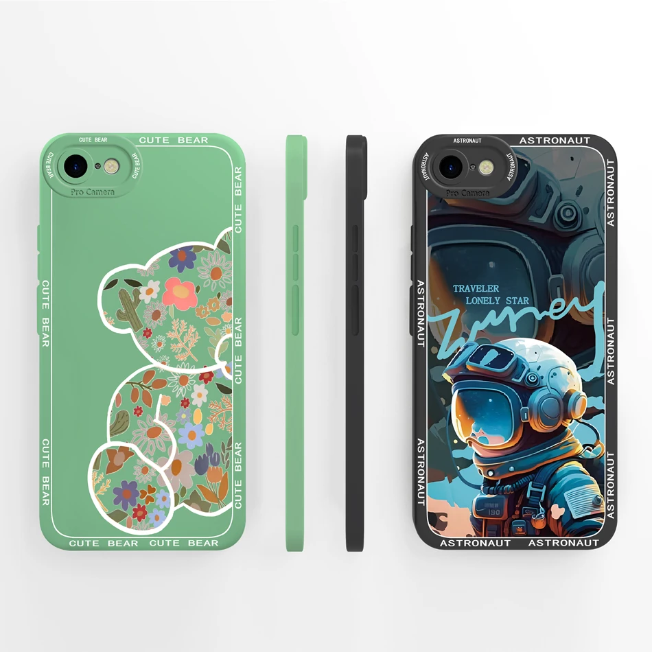 For iPhone 7 8 Phone Case Oil Painting Back Cover For iPhone SE Full Protection Liquid Silicone Protectors For iPhone7 iPhone8 - náhled 2