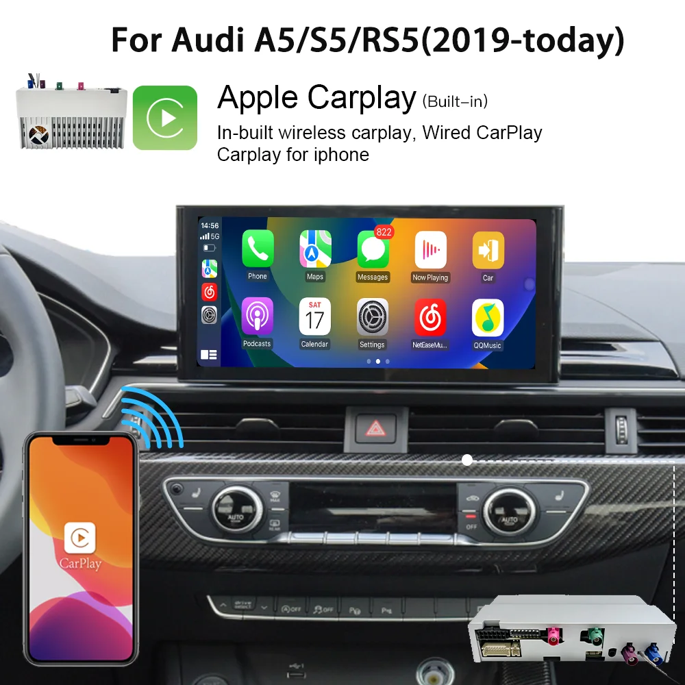 Wit-Up Carplay Box for Audi A5/S5/RS5 MIB3 2019-today Wireless CarplayUpgrad Module Bluetooth Carplay Android Box installation