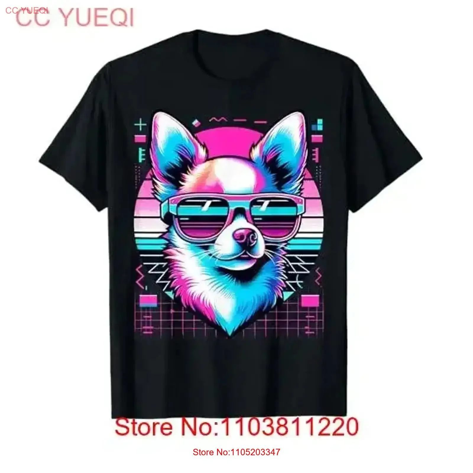 

Mens and Womens Vintage Vaporwave Chihuahua Lover T Shirt Washed Soft fashion Top For Everyday Wear Breathable vintage Washed