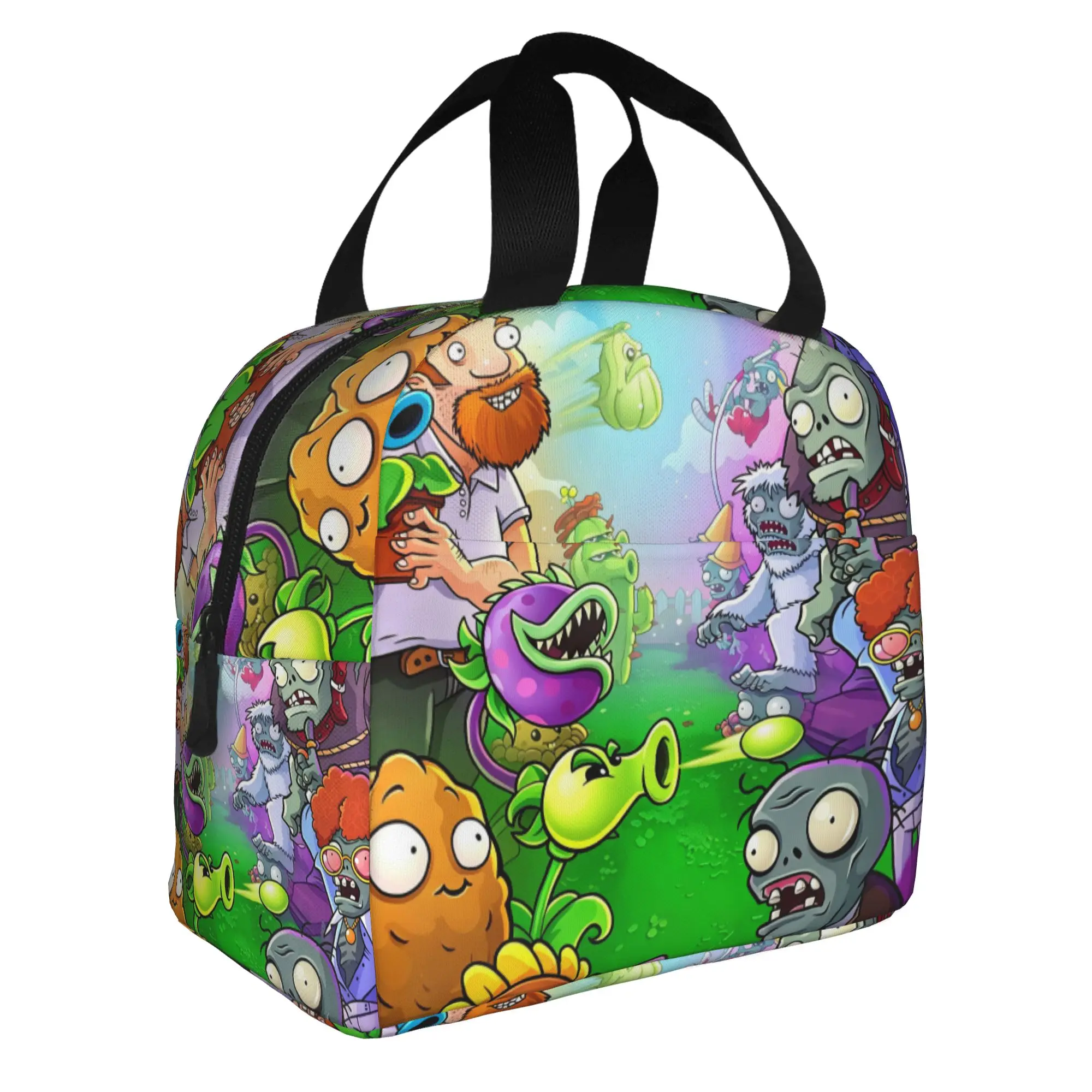 P-Plantsed Vs. Zombiesed Insulated Lunch Bag for Women Leakproof Sunflower Pattern Cooler Thermal Lunch Box School