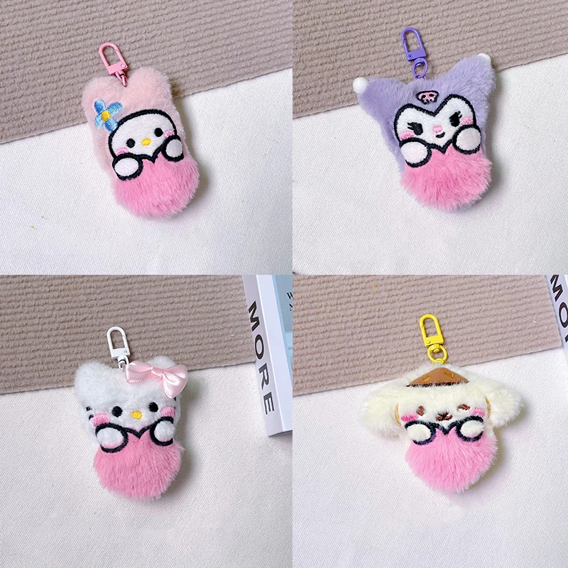 LLavero de muñeco de peluche de Anime, chirriante Sanrio de peluche de juguete, encantador Hello Kitty, melodía Kuromi, bolsa colgante, regalo para pareja