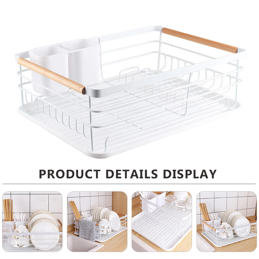 

Iron Dish Rack Kitchen Storage Organizer Cutlery Display Stand Drainage Rust Resistant Sturdy Rack For Bowls Spoons Chopsticks