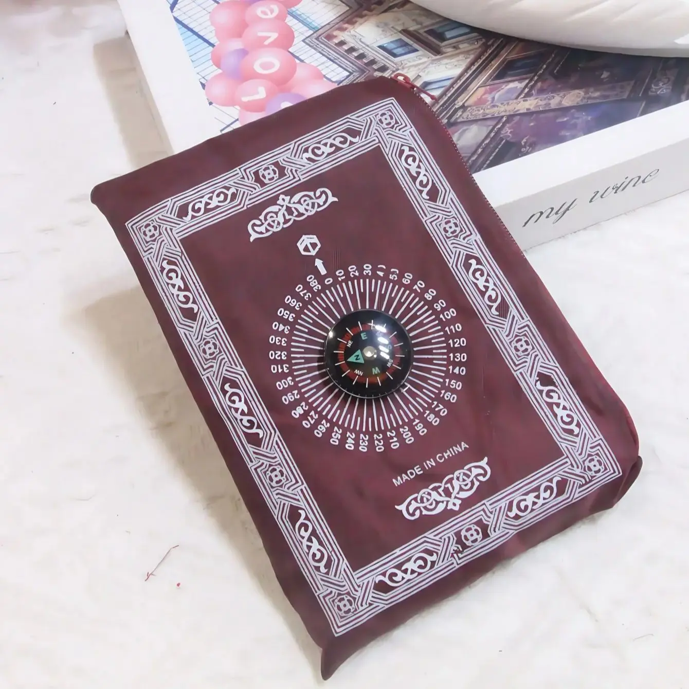 5pcs Portable Prayer Rug with Compass Kneeling Mat for Muslim Islam Waterproof Prayer Mat Carpet With Bag 60x100cm