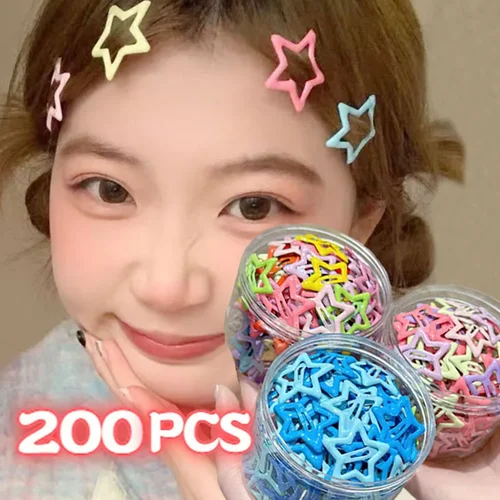 2-200 Uds Y2K pasadores de estrella pinzas de Metal para el cabello dopamina colorido Simple pentagrama horquilla moda lindo accesorios para el cabello Decoración