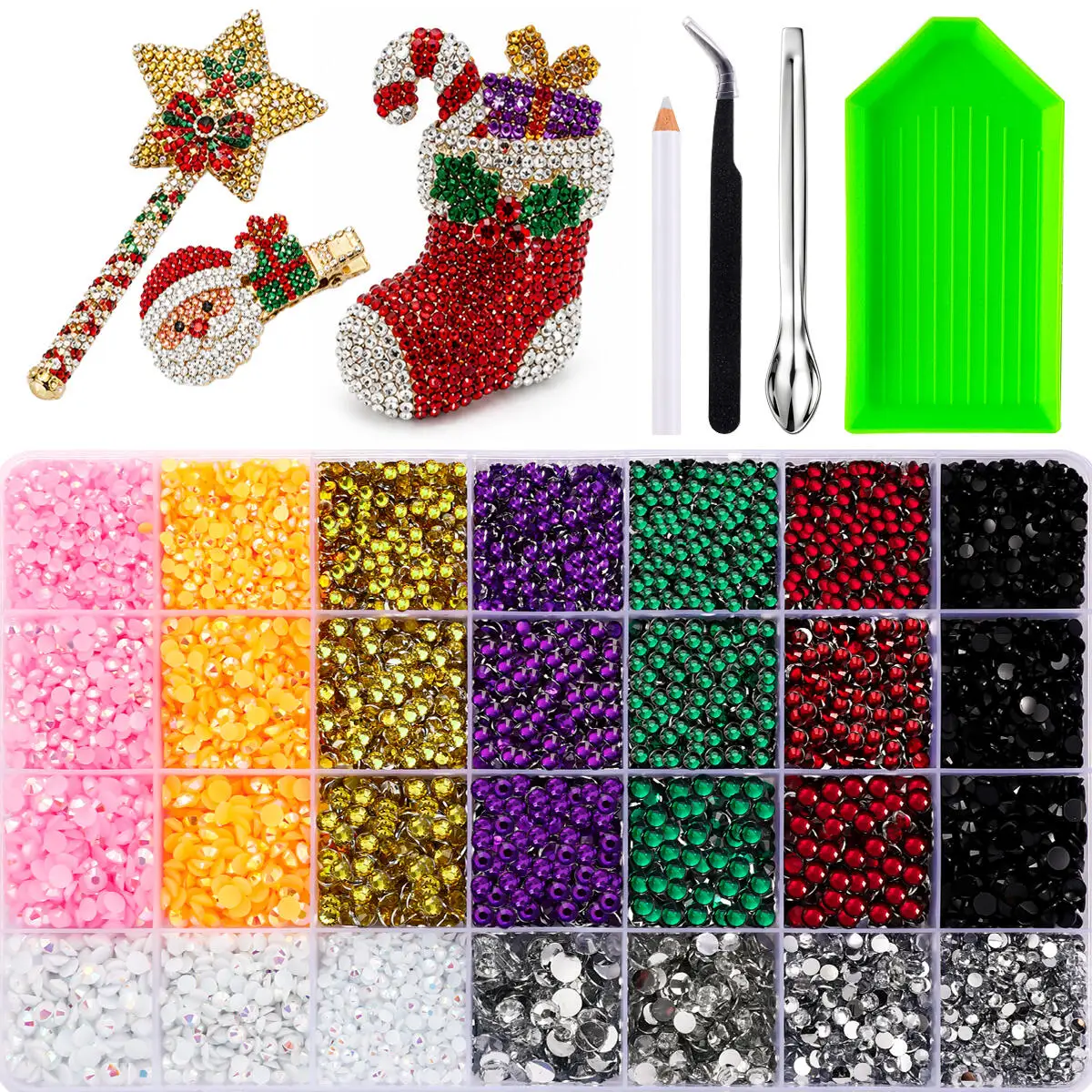 1Box New Creative Colorful Nail Rhinestones Jewelry 3/4/5mm Flatback Semi-circular Nail Rhinestone Bedazzling Kit DIY Nail Parts