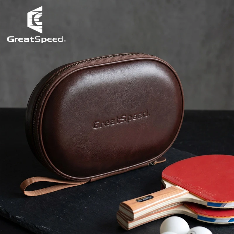 Top-grain Leather Table Tennis Sports Bag High Quality Real Leather Table Tennis Racquet Storage Cover Athlete Table Tennis Box view 4