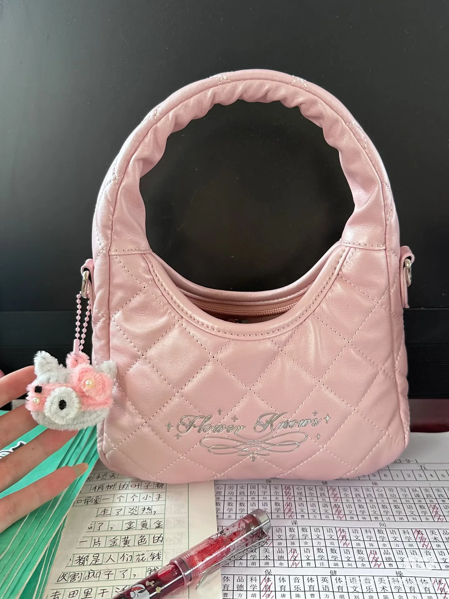 Flower Knows  Limited Surrounding Makeup Folding Hand Mirror Portable Makeup Storage Satchel Bag