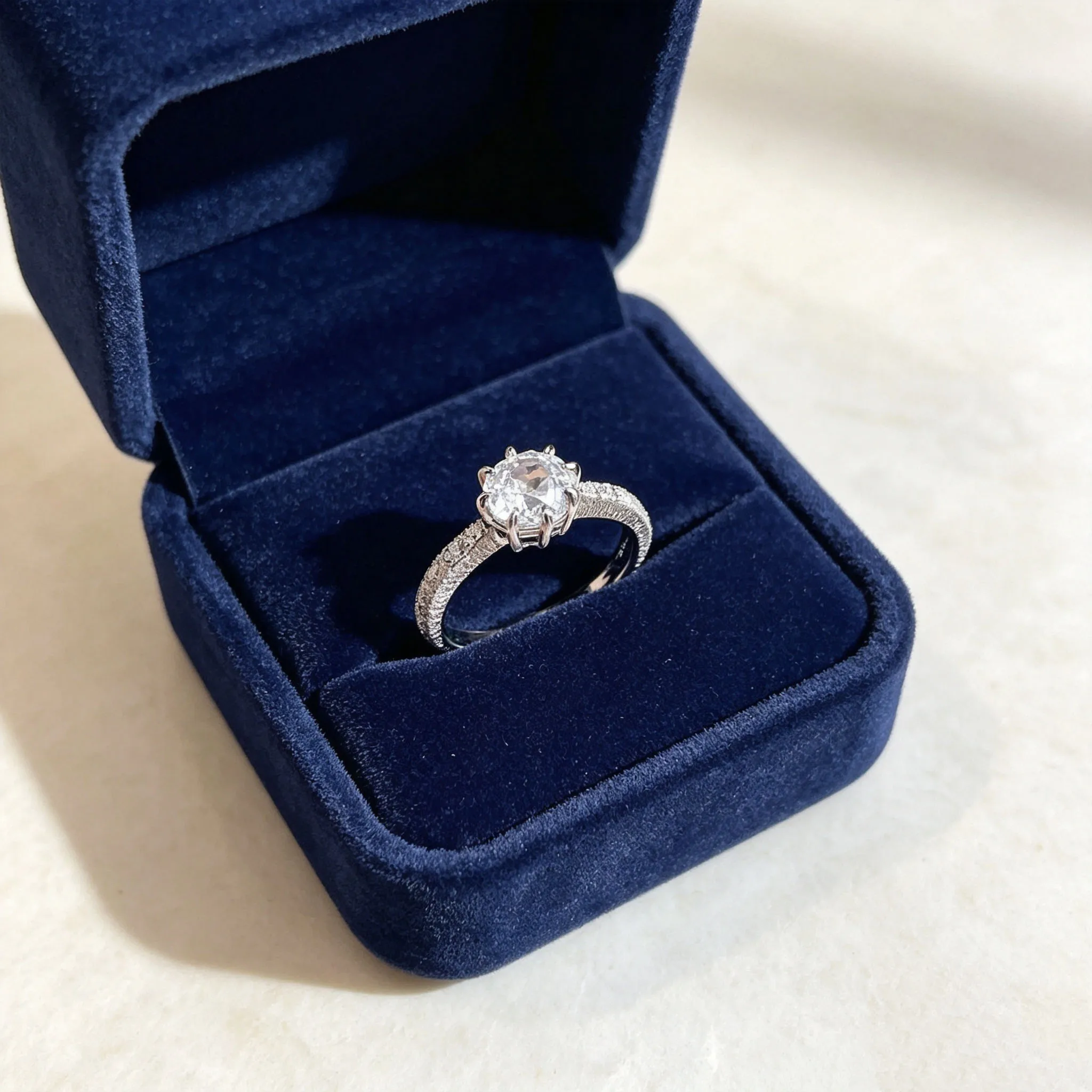 Retro 925 sterling silver octagonal millennium rose-cut ring Fashion high-carat diamond peony ring, specially designed for women