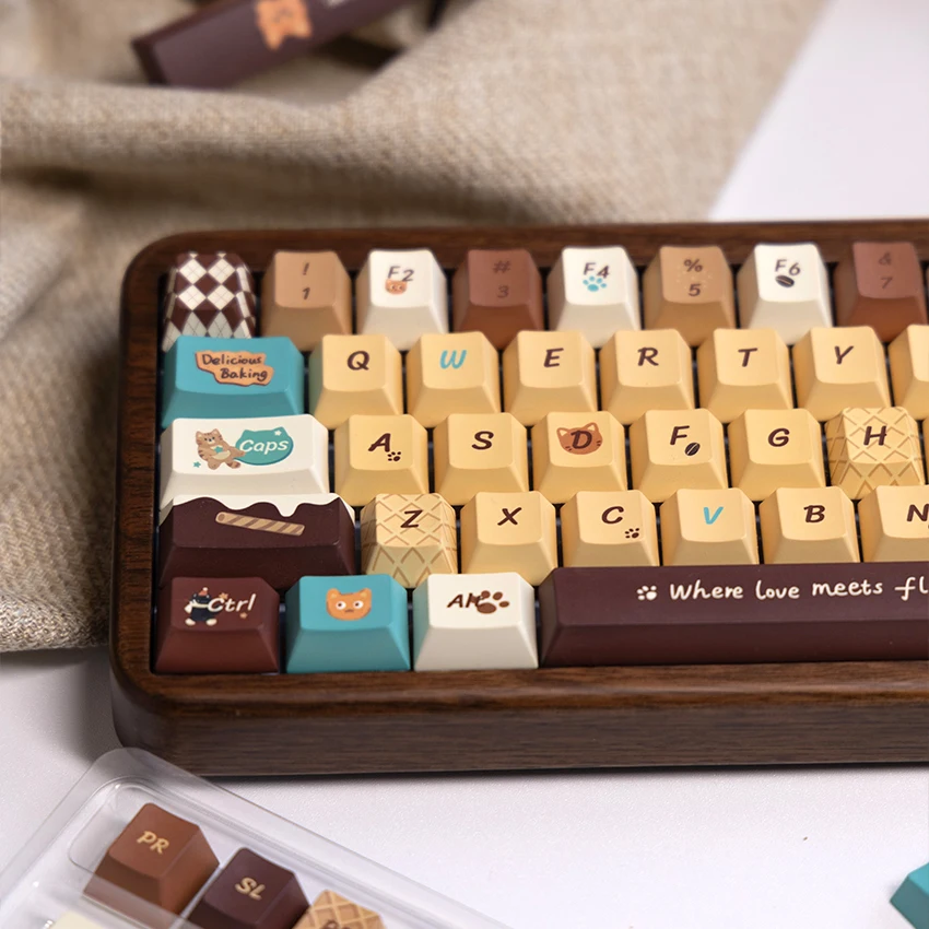 

139 Keys Cherry Profile Cat Bakery Theme Thermal Sublimation Keycaps PBT for Mechanical MX Switch Keyboard for Peripherals Gifts