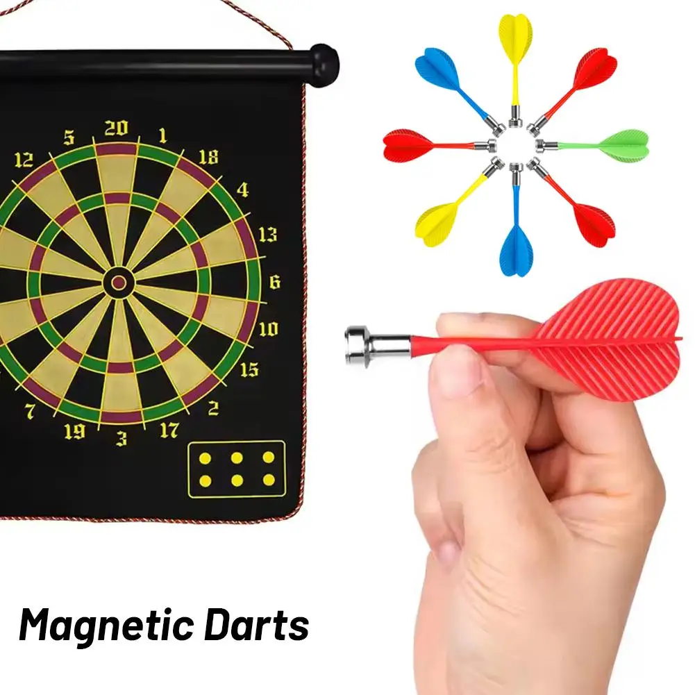 12Pcs Ersatz Magnetische Darts Kunststoff Flügel für Magnet Dartscheibe Ziel Spiel Spielzeug O7E2