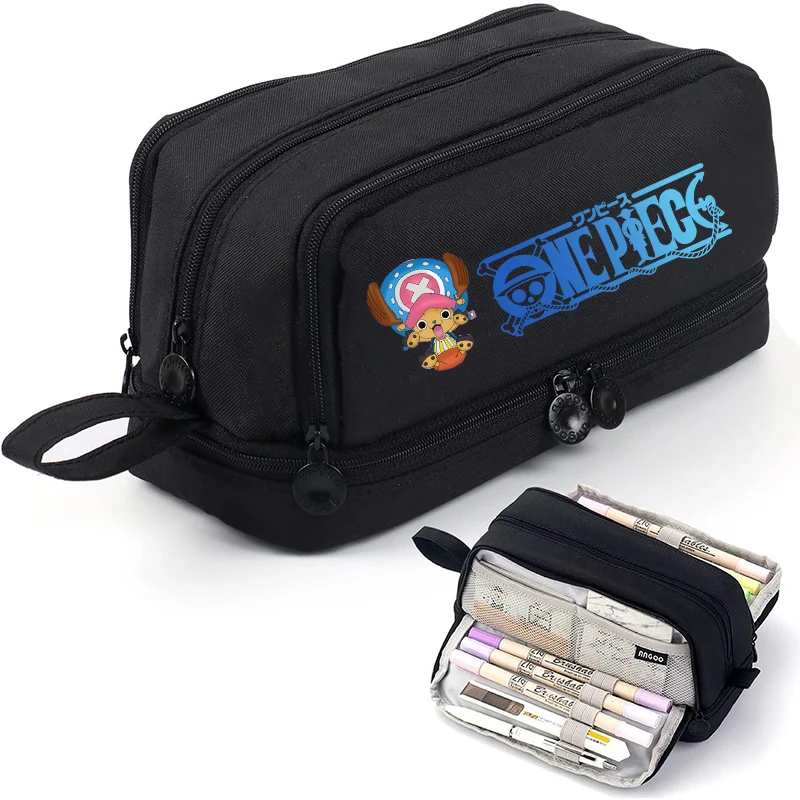 Цельный пенал с героями мультфильмов, аниме, большая вместительная сумка для ручек, студенческая молодежная многослойная сумка для канцелярских принадлежностей, сумка для ручек, подарок на день рождения, хит продаж