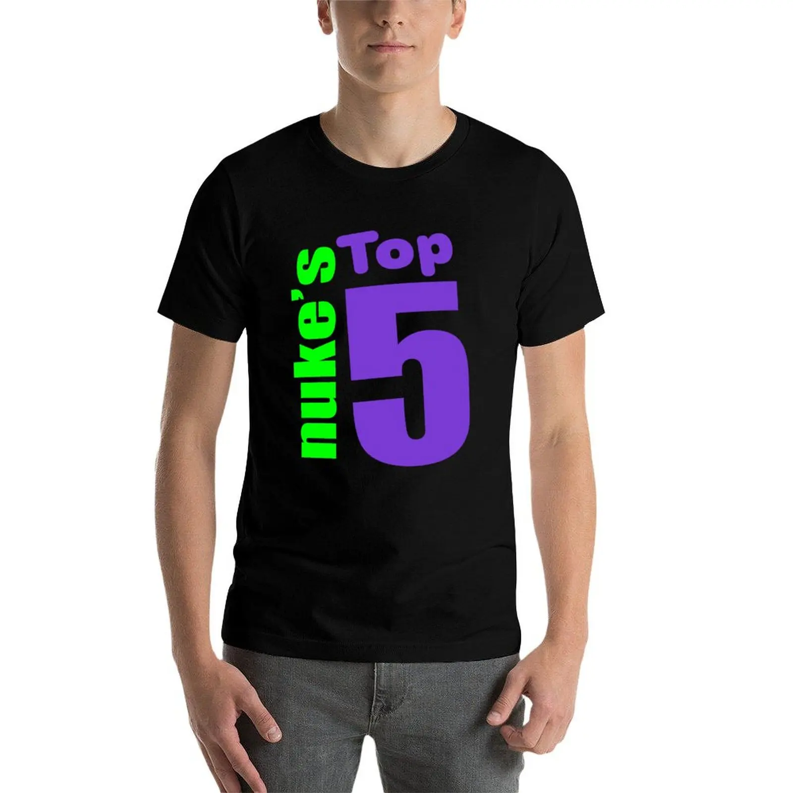 

Nukestop5 Merch Nukes Top 5 Logo T-Shirt t shirts for man graphic vintage t shirts cotton 100% t shirt man designer T-Shirt