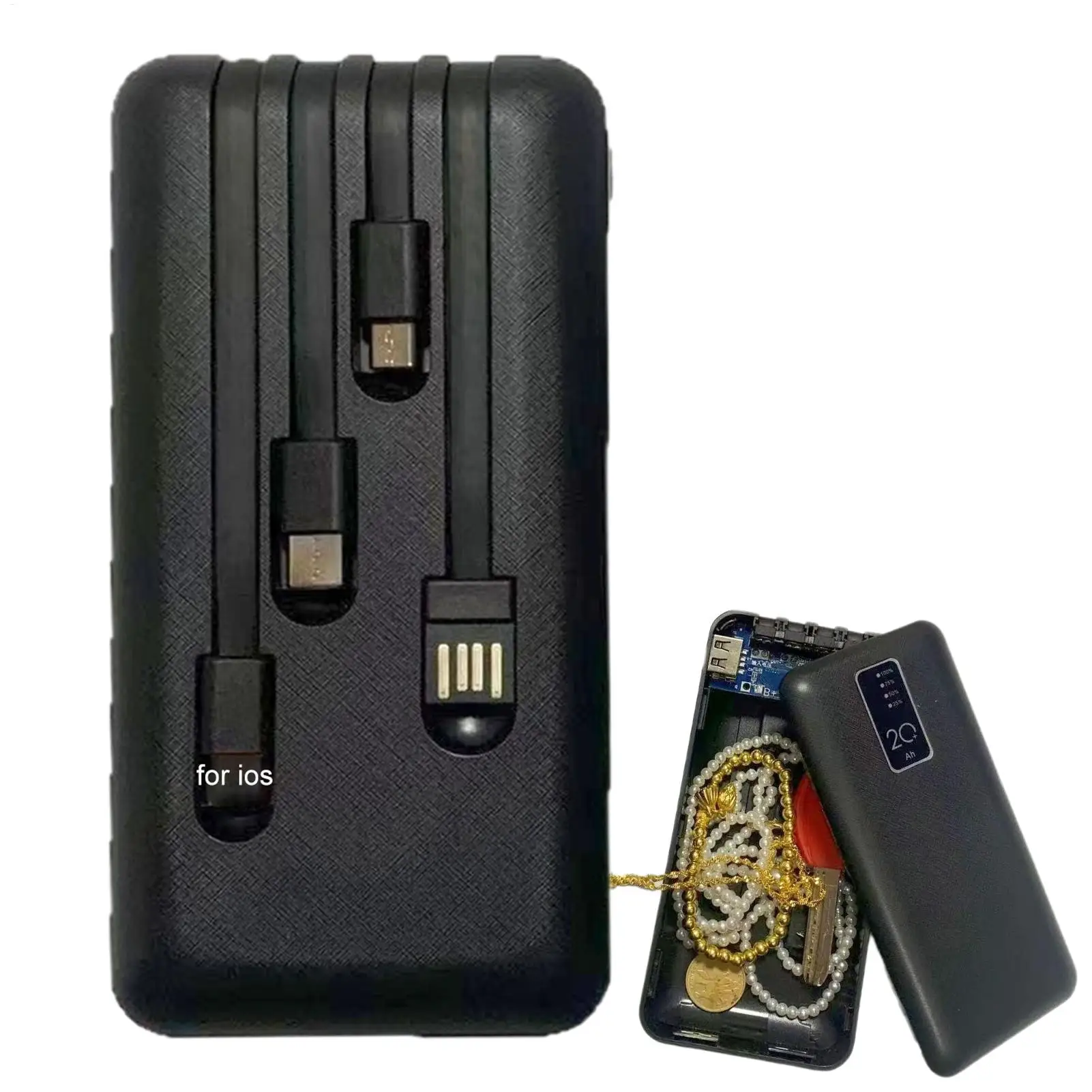 Geheimer Aufbewahrungsbehälter, tragbarer Safe, Powerbank-förmiges, verkleidetes Versteckfach für Wertsachen, Geld, Heimsicherheit